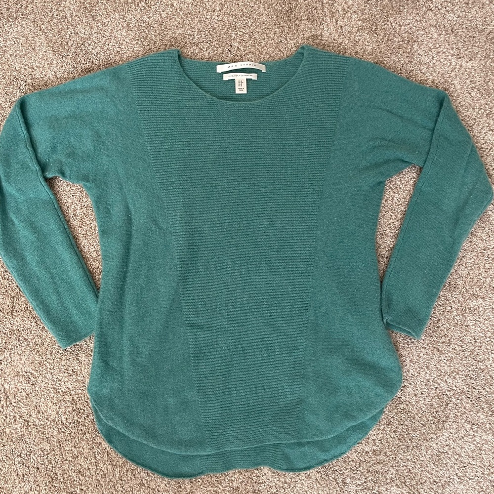 Max Studio Turquoise Cashmere Sweater